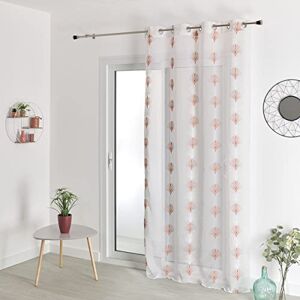 HomeMaison .com Linen Effect Net Curtain Embroidered Net Curtain Terracotta Curtain 140 x 240 cm Silver Eyelet Curtain Window Curtain Modern Curtain HomeMaison .com Linen Effect Net Curtain Embroidered Net Curtain Terracotta Curtain 140 x 240 cm Silver Eyelet Curtain Window Curtain Modern Curtain