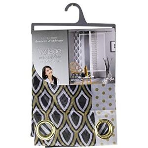 Douceur d'Intérieur , Galileo Net Curtain with Eyelets 140 x 240 cm Black Transfer Print Voile Douceur d'Intérieur , Galileo Net Curtain with Eyelets 140 x 240 cm Black Transfer Print Voile