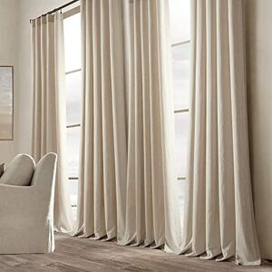 Lush Decor Belgian Flax Prewashed Linen Rich Cotton Blend Window Curtain Panel (Single Panel), 96" L x 50" W, Linen Lush Decor Belgian Flax Prewashed Linen Rich Cotton Blend Window Curtain Panel (Single Panel), 96" L x 50" W, Linen