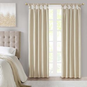Madison Park Emilia Faux Silk Single Curtain with Privacy Lining, DIY Twist Tab Top, Window Drape for Living Room, Bedroom and Dorm, 50x84, Champagne Madison Park Emilia Faux Silk Single Curtain with Privacy Lining, DIY Twist Tab Top, Window Drape for Living Room, Bedroom and Dorm, 50x84, Champagne