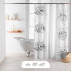 Douceur d'Intérieur White Silver Shower Curtain with Hooks 180 x 200 cm Douceur d'Intérieur White Silver Shower Curtain with Hooks 180 x 200 cm