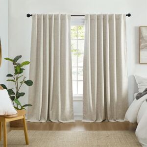 Elrene Home Fashions Solace 100% Max-Blackout Energy Efficient Solid Texture Window Curtain Panel with Rod Pocket/Back Tabs for Living Room/Bedroom/Home Office, 52"x84", Linen Elrene Home Fashions Solace 100% Max-Blackout Energy Efficient Solid Texture Window Curtain Panel with Rod Pocket/Back Tabs for Living Room/Bedroom/Home Office, 52"x84", Linen