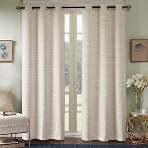 Comfort Spaces Grasscloth Room Darkening Window Curtain Pair / 2 Pieces Panels Grommet Top Energy Efficient Saving Drapes for Living Room Bedroom and Dorm, 40" W x 84" L, Ivory Comfort Spaces Grasscloth Room Darkening Window Curtain Pair / 2 Pieces Panels Grommet Top Energy Efficient Saving Drapes for Living Room Bedroom and Dorm, 40" W x 84" L, Ivory
