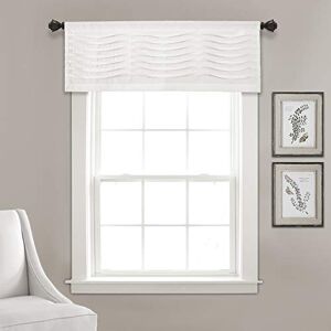 Lush Decor , 18” x 52”, White Wave Texture Valance Pleated Ruffle Fold Window Kitchen Curtain (Single) Lush Decor , 18” x 52”, White Wave Texture Valance Pleated Ruffle Fold Window Kitchen Curtain (Single)
