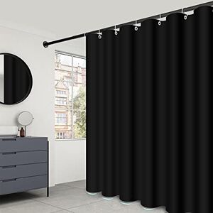 LLSCL Fabric Shower Curtain Liner, Waterproof Hotel Quality, Bathroom Curtains Rust Resistant Grommets, 72 x 72 Machine Washable (Black) LLSCL Fabric Shower Curtain Liner, Waterproof Hotel Quality, Bathroom Curtains Rust Resistant Grommets, 72 x 72 Machine Washable (Black)
