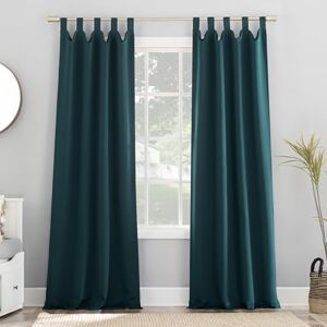 Sun Easton Energy Saving Blackout Tab Top Curtain Panel, 40" x 95", Teal Sun Easton Energy Saving Blackout Tab Top Curtain Panel, 40" x 95", Teal
