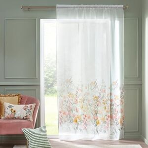 Catherine Lansfield Countryside Floral 140 x 229 cm Slot Top Voile Curtain Panel White Catherine Lansfield Countryside Floral 140 x 229 cm Slot Top Voile Curtain Panel White
