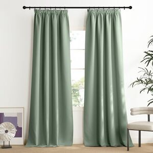 NICETOWN Sage Green Curtain Children's Room Blackout Curtains for Rails Thermal Curtain Heat Protection Ruffle Tape Thermal Curtains Opaque Curtains 240 x 140 cm (H x W) Blackout Curtains NICETOWN Sage Green Curtain Children's Room Blackout Curtains for Rails Thermal Curtain Heat Protection Ruffle Tape Thermal Curtains Opaque Curtains 240 x 140 cm (H x W) Blackout Curtains