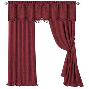 Elrene Home Fashions Mia Jacquard Scroll Blackout Window Curtain, 52" x 95" (1 Panel), Rouge Elrene Home Fashions Mia Jacquard Scroll Blackout Window Curtain, 52" x 95" (1 Panel), Rouge