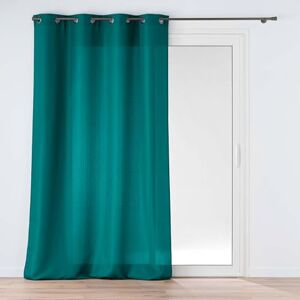 Douceur d'Intérieur , Soline 140 x 280 cm Peacock Blue Polyester Plain Eyelet Curtain Douceur d'Intérieur , Soline 140 x 280 cm Peacock Blue Polyester Plain Eyelet Curtain