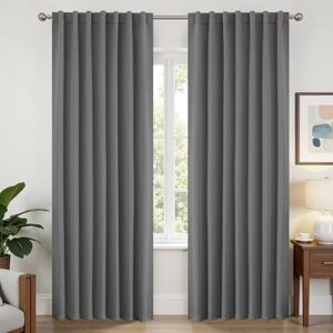 Joydeco Blackout Curtains 108 Inches Long, Thermal Insulated Black Out Curtains 2 Panels Set, Room Darkening Drapes for Living Room Window Rod Pocket Back Tab (W52 x L108 Inch, Light Grey) Joydeco Blackout Curtains 108 Inches Long, Thermal Insulated Black Out Curtains 2 Panels Set, Room Darkening Drapes for Living Room Window Rod Pocket Back Tab (W52 x L108 Inch, Light Grey)