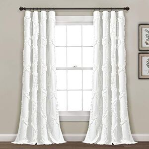 Lush Decor Avon Window Curtain Ivory Panel for Living, Dining Room, Bedroom (Single), 54" W x 95" L, White Lush Decor Avon Window Curtain Ivory Panel for Living, Dining Room, Bedroom (Single), 54" W x 95" L, White