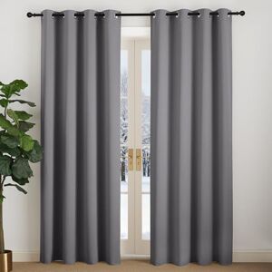 NICETOWN Curtains Grey Opaque Curtain 220 cm Long Thermal Curtain Cold Protection Window Blackout Curtain Eyelet Curtains Living Room Modern Over Curtains Eyelet Curtain Set of 2 H 220 x W 140 cm NICETOWN Curtains Grey Opaque Curtain 220 cm Long Thermal Curtain Cold Protection Window Blackout Curtain Eyelet Curtains Living Room Modern Over Curtains Eyelet Curtain Set of 2 H 220 x W 140 cm