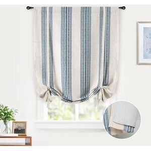 DriftAway Chris Double Layer Linen Blackout Tie Up Curtains Thermal Insulated Fully Lined Vertical Striped Balloon Roman Shade Bathroom Window Adjustable Rod Pocket 31 Inch by 47 Inch Jean Navy DriftAway Chris Double Layer Linen Blackout Tie Up Curtains Thermal Insulated Fully Lined Vertical Striped Balloon Roman Shade Bathroom Window Adjustable Rod Pocket 31 Inch by 47 Inch Jean Navy