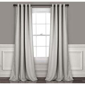 Lush Decor , Light Gray Curtains-Grommet Panel with with Insulated Blackout Lining, Room Darkening Window Set (Pair), 120" L Lush Decor , Light Gray Curtains-Grommet Panel with with Insulated Blackout Lining, Room Darkening Window Set (Pair), 120" L