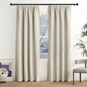 NICETOWN Opaque Beige Curtain Set of 2 Thermal Curtains Heat Protection Ruffle Tape Living Room Curtain 200 cm Long Curtains Thermal Blackout Curtain for Rail System, 200 x 140 cm (H x W) Light Beige NICETOWN Opaque Beige Curtain Set of 2 Thermal Curtains Heat Protection Ruffle Tape Living Room Curtain 200 cm Long Curtains Thermal Blackout Curtain for Rail System, 200 x 140 cm (H x W) Light Beige