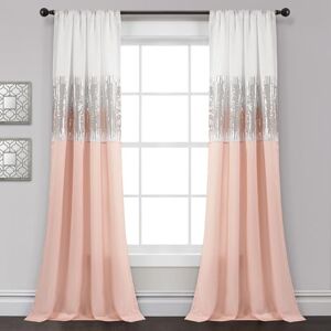 Lush Decor Night Sky Window Curtain Panel (Single Panel), 84" L x 42" W, White & Blush Lush Decor Night Sky Window Curtain Panel (Single Panel), 84" L x 42" W, White & Blush