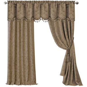 Elrene Home Fashions Mia Jacquard Scroll Blackout Window Curtain, 52" x 84" (1 Panel), Taupe Elrene Home Fashions Mia Jacquard Scroll Blackout Window Curtain, 52" x 84" (1 Panel), Taupe