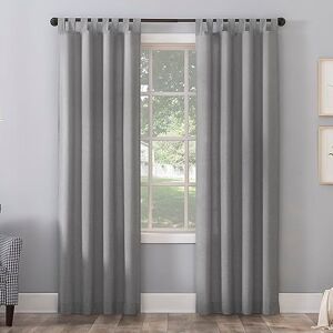 No. 918 Trevor 2-Pack Heathered Texture Semi-Sheer Tab Top Curtain Panel Pair, 40" x 63", Silver No. 918 Trevor 2-Pack Heathered Texture Semi-Sheer Tab Top Curtain Panel Pair, 40" x 63", Silver