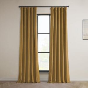 HPD Half Price Drapes Heritage Plush Velvet Curtains 96 Inches Long Room Darkening Curtains for Bedroom & Living Room 50W x 96L, (1 Panel), Retro Gold HPD Half Price Drapes Heritage Plush Velvet Curtains 96 Inches Long Room Darkening Curtains for Bedroom & Living Room 50W x 96L, (1 Panel), Retro Gold