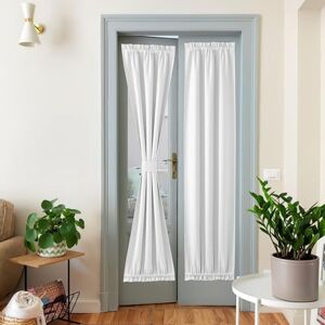 NICETOWN Faux Linen Door Curtain Panel, French Door Curtains Blackout Thermal Insulated Sidelight Privacy Panels for Window/Living Room/Doorways (25W by 72L inches, 1 Panel, Greyish White) NICETOWN Faux Linen Door Curtain Panel, French Door Curtains Blackout Thermal Insulated Sidelight Privacy Panels for Window/Living Room/Doorways (25W by 72L inches, 1 Panel, Greyish White)