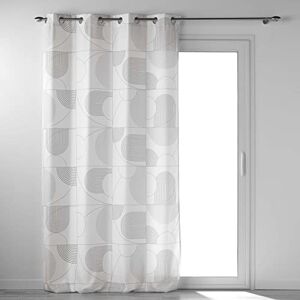 Douceur d'Intérieur , White Printed Polyester Sketch Pattern Eyelet Curtain 140 x 280 cm Douceur d'Intérieur , White Printed Polyester Sketch Pattern Eyelet Curtain 140 x 280 cm