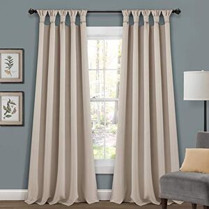 Lush Decor Insulated Knotted Tab Top Blackout Window Curtain Panel Pair, 84" x 52", Wheat, Polyester, 52" W x 84" L (Pack of 2) Lush Decor Insulated Knotted Tab Top Blackout Window Curtain Panel Pair, 84" x 52", Wheat, Polyester, 52" W x 84" L (Pack of 2)