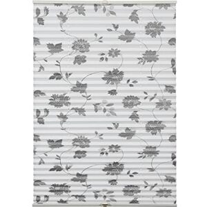 Gardinia Concept Pleated Blind for Clamping or Gluing, Opaque Folding Roller Blind, Translucent, All Mounting Parts Included, Height Adjustable, Flower Pattern, White, 60 x 130 cm (W x H) Gardinia Concept Pleated Blind for Clamping or Gluing, Opaque Folding Roller Blind, Translucent, All Mounting Parts Included, Height Adjustable, Flower Pattern, White, 60 x 130 cm (W x H)