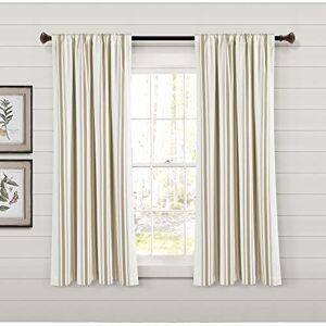 Lush Decor Farmhouse Stripe Yarn Dyed Eco-Friendly Recycled Cotton Window Curtain Panel Pair, 42" W x 63" L, Neutral Classic Modern Rustic Charm Eco Friendly Cotton Fabric Lush Decor Farmhouse Stripe Yarn Dyed Eco-Friendly Recycled Cotton Window Curtain Panel Pair, 42" W x 63" L, Neutral Classic Modern Rustic Charm Eco Friendly Cotton Fabric