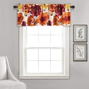 Lush Decor Leah Floral Light Filtering Valance, 52" W x 18" L, Red & Orange Floral Curtain Spring Decor Colorful Blooming Flowers Bathroom Or Kitchen Valances For Windows Lush Decor Leah Floral Light Filtering Valance, 52" W x 18" L, Red & Orange Floral Curtain Spring Decor Colorful Blooming Flowers Bathroom Or Kitchen Valances For Windows