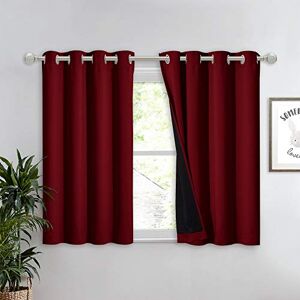 NICETOWN Kitchen Full Blackout Curtain Panel, Super Thick and Soft Insulated Window Cover, 100% Blackout Drapery with Black Backing for Cafe Window (Burgundy Red, 1 PC, 52 by 45-inch) NICETOWN Kitchen Full Blackout Curtain Panel, Super Thick and Soft Insulated Window Cover, 100% Blackout Drapery with Black Backing for Cafe Window (Burgundy Red, 1 PC, 52 by 45-inch)