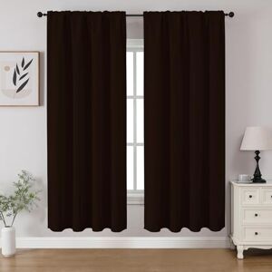 CUCRAF Blackout Curtains 63 inch Length 2 Panels Set, Rod Pocket Room Darkening Drapes for Bedroom Living Room, Insulated Thermal Light Blocking Window Curtain (W52 x L63 Inch, Chocolate) CUCRAF Blackout Curtains 63 inch Length 2 Panels Set, Rod Pocket Room Darkening Drapes for Bedroom Living Room, Insulated Thermal Light Blocking Window Curtain (W52 x L63 Inch, Chocolate)