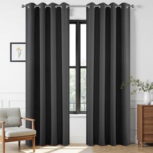Joydeco Blackout Curtains 96 Inch Length 2 Panels Set, Thermal Insulated 95 Long Curtains& Drapes 2 Burg, Room Darkening Grommet Curtains for Living Room Bedroom Window (W52 x L95 Inch, Dark Grey) Joydeco Blackout Curtains 96 Inch Length 2 Panels Set, Thermal Insulated 95 Long Curtains& Drapes 2 Burg, Room Darkening Grommet Curtains for Living Room Bedroom Window (W52 x L95 Inch, Dark Grey)