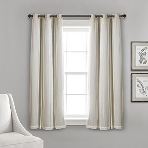 Lush Decor Sheer Grommet Curtains With Insulated Blackout Lining, Window Curtain Panels, Pair, 38" W x 63" L, Wheat Curtain With Sheer Overlay, Elegant Blackout Curtains for Bedroom Lush Decor Sheer Grommet Curtains With Insulated Blackout Lining, Window Curtain Panels, Pair, 38" W x 63" L, Wheat Curtain With Sheer Overlay, Elegant Blackout Curtains for Bedroom