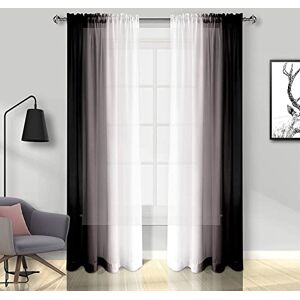 Melodieux Black Ombre Modern Window Panels Gradient Color Design, Easy-to-Hang Drapes, Rod Pocket Voiles, Semi Sheer Lightweight Curtains for Doorway, Bedroom, Bethroom (56x96 inch, 2 Panels) Melodieux Black Ombre Modern Window Panels Gradient Color Design, Easy-to-Hang Drapes, Rod Pocket Voiles, Semi Sheer Lightweight Curtains for Doorway, Bedroom, Bethroom (56x96 inch, 2 Panels)