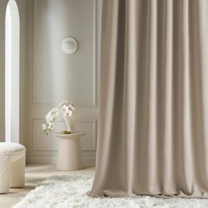 ROOM99 Aura Blackout Curtain, Silver Eyelet Curtain, 140 x 260 cm, Sliding Curtain, Modern Decoration, Living Room, Bedroom, Beige ROOM99 Aura Blackout Curtain, Silver Eyelet Curtain, 140 x 260 cm, Sliding Curtain, Modern Decoration, Living Room, Bedroom, Beige