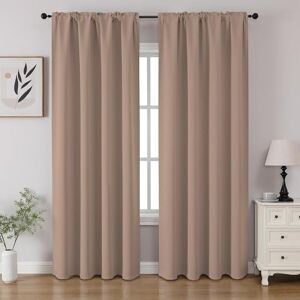 CUCRAF Khaki Blackout Curtains 84 inch Length 2 Panels Set, Rod Pocket Room Darkening Drapes for Bedroom Living Room, Insulated Thermal Light Blocking Window Curtain (W52 x L84 Inch) CUCRAF Khaki Blackout Curtains 84 inch Length 2 Panels Set, Rod Pocket Room Darkening Drapes for Bedroom Living Room, Insulated Thermal Light Blocking Window Curtain (W52 x L84 Inch)