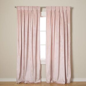 Luxe Exclusive Home Curtains Velvet Pinch Pleat Top Panel Pair, Blush Pink, 27x96, 2 Piece Luxe Exclusive Home Curtains Velvet Pinch Pleat Top Panel Pair, Blush Pink, 27x96, 2 Piece