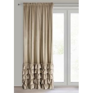 Eurofirany Carli Velvet Curtain with Ruffle Tape, 1 Piece, Opaque Blackout Curtain for Living Room, Bedroom, 140 x 250 cm, Dark Beige Eurofirany Carli Velvet Curtain with Ruffle Tape, 1 Piece, Opaque Blackout Curtain for Living Room, Bedroom, 140 x 250 cm, Dark Beige