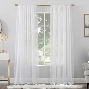 No. 918 Mallory Sheer Voile Rod Pocket Curtain Panel, 59" x 96", White No. 918 Mallory Sheer Voile Rod Pocket Curtain Panel, 59" x 96", White