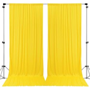 AK TRADING CO. 10 feet x 8 feet Polyester Backdrop Drapes Curtains Panels with Rod Pockets Wedding Ceremony Party Home Window Decorations Lemon Yellow AK TRADING CO. 10 feet x 8 feet Polyester Backdrop Drapes Curtains Panels with Rod Pockets Wedding Ceremony Party Home Window Decorations Lemon Yellow