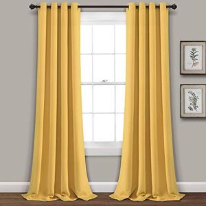 Lush Decor Insulated Grommet Blackout Window Curtain Panel Pair, Polyester, Yellow, 52" W x 95" L Lush Decor Insulated Grommet Blackout Window Curtain Panel Pair, Polyester, Yellow, 52" W x 95" L