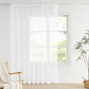 NICETOWN Extra Wide Curtains for Rail System, 300 cm Wide, Transparent Curtains, Living Room, Modern, Set of 1, H 260 x W 300 cm, Translucent Curtain, White Stores Curtain, Transparent NICETOWN Extra Wide Curtains for Rail System, 300 cm Wide, Transparent Curtains, Living Room, Modern, Set of 1, H 260 x W 300 cm, Translucent Curtain, White Stores Curtain, Transparent