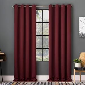 Sun Soho 2-pack Energy Efficient Blackout Grommet Curtain Panel Pair, 54" x 108", Wine Sun Soho 2-pack Energy Efficient Blackout Grommet Curtain Panel Pair, 54" x 108", Wine