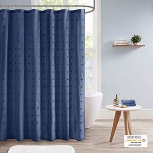 URBAN HABITAT Brooklyn Cotton Fabric Shower Curtain Jacquard Pom Machine Washable Shabby Chic Modern Home Bathroom Décor Bathtub Privacy Screen, 70" x 72", Indigo Blue URBAN HABITAT Brooklyn Cotton Fabric Shower Curtain Jacquard Pom Machine Washable Shabby Chic Modern Home Bathroom Décor Bathtub Privacy Screen, 70" x 72", Indigo Blue