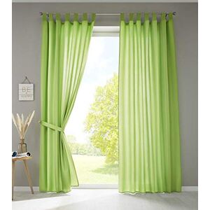 Gardinenbox Set of 2 Curtains with Loops, Opaque, Microsatin, Translucent, Ruffle Tape, Plain Matt, 100% Polyester, Apple Green, H x W 225 x 140 cm Gardinenbox Set of 2 Curtains with Loops, Opaque, Microsatin, Translucent, Ruffle Tape, Plain Matt, 100% Polyester, Apple Green, H x W 225 x 140 cm