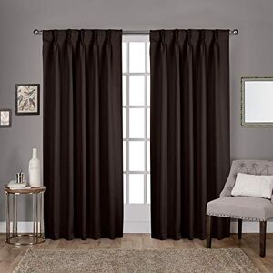 Exclusive Home Curtains Sateen Woven Blackout Pinch Pleat Top Panel Pair, Espresso, 30x108, 2 Piece Exclusive Home Curtains Sateen Woven Blackout Pinch Pleat Top Panel Pair, Espresso, 30x108, 2 Piece