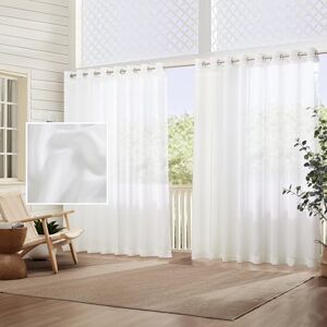 Elrene Home Fashions Carmen Extra Wide Indoor/Outdoor Sheer Grommet Window Curtain Panel, 114"x84" (1, White Elrene Home Fashions Carmen Extra Wide Indoor/Outdoor Sheer Grommet Window Curtain Panel, 114"x84" (1, White