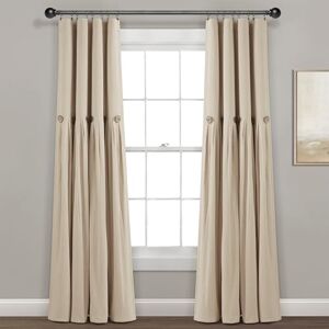 Lush Decor Linen Button 100% Lined Blackout Window Curtain Panel Dark Linen Single 40X84 Lush Decor Linen Button 100% Lined Blackout Window Curtain Panel Dark Linen Single 40X84