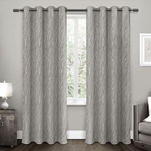 Exclusive Home Curtains Forest Hill Woven Blackout Grommet Top Panel Pair, Ash Grey, 52x96, 2 Piece Exclusive Home Curtains Forest Hill Woven Blackout Grommet Top Panel Pair, Ash Grey, 52x96, 2 Piece